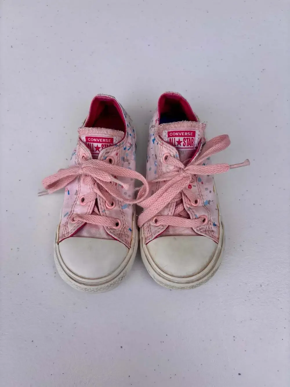 Converse‎ Chuck Taylor All Star Kids Pink Floral Polka Dot Sneakers Size 9